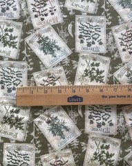 Herb Garden Kate Ward Thacker Seed Packets Sage Green Cotton Fabric BTHY #59