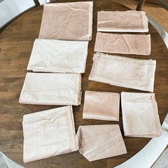 Vintage Velvet Stria Fabric Remnants Champagne Blush Pink Upholstery Lot 3.5 Lb