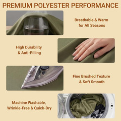Soft Brushed Polyester Fabric, 55″ Wide, 5 Yards, Olive Green — | 55″ Wide Brus