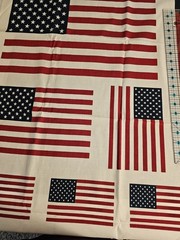 Patriotic USA American Flag Fabric Panel Red White Blue Stars Stripes 36×35