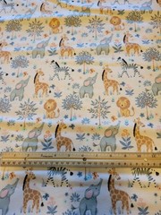 2 Yards Camelot Pale Pink Jungle Animal Flannel Fabric