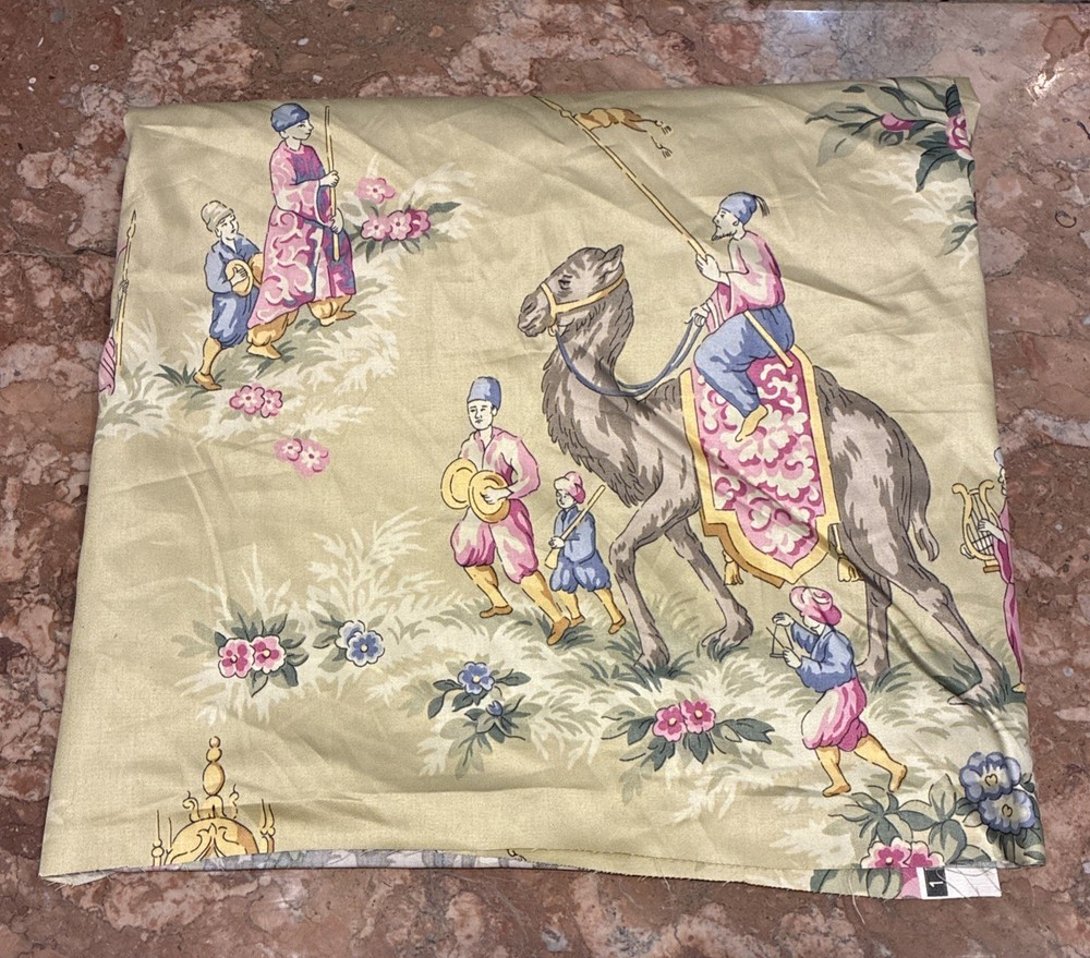 Fabric Ronald Redding Grand Passage Asian Camel Elephant Chinoiserie Upholstery