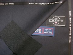 John Foster SUPER 130’s WOOL WORSTED SUITING FABRIC IN “Very Dk. Navy” = 3.6 m.