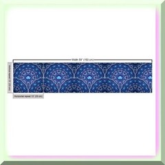 Dark Blue Waterproof Floral Fabric 108×58 inches