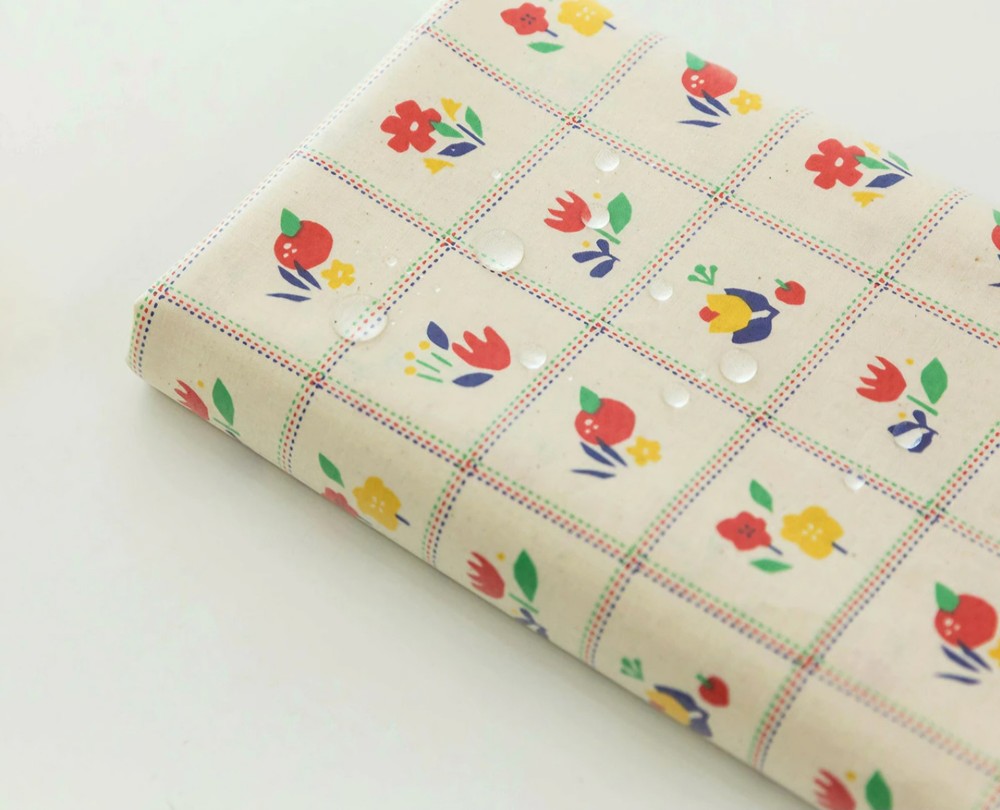 TPU Laminated Cotton Fabric by the yard Non-Toxic Coated Waterproof Fabric W43″