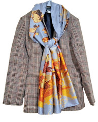 LONDON Women’s Satin Silky Scarf Gift Box Large Lightweight Silky Smooth180x70cm