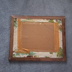 Vintage Trapunto 3-D Puff Fabric Horse Scene In Wooden Frame Ready To Hang