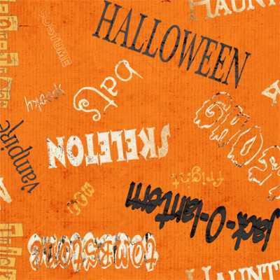 Wilmington Spooky Spectacular by GP Creations 23671 819W Orange Words Cotton Fab