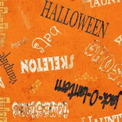 Wilmington Spooky Spectacular by GP Creations 23671 819W Orange Words Cotton Fab