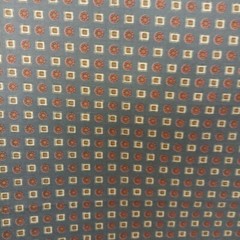 Jim Thompson Thai Silk Cloth Fabric 100%Crafting Gray Square & Dots (2.20 Yards)