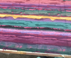 90s Desert Stripe Modern Pink Green Blue Purple Batik Cotton Fabric ! Y #14