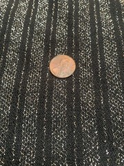 BTHY Vintage semi sheer Sparkling Black Silver Lurex Stripe Knit fabric