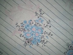 Vintage PINK & BLUE FLORAL Fabric (50cm x 50cm)