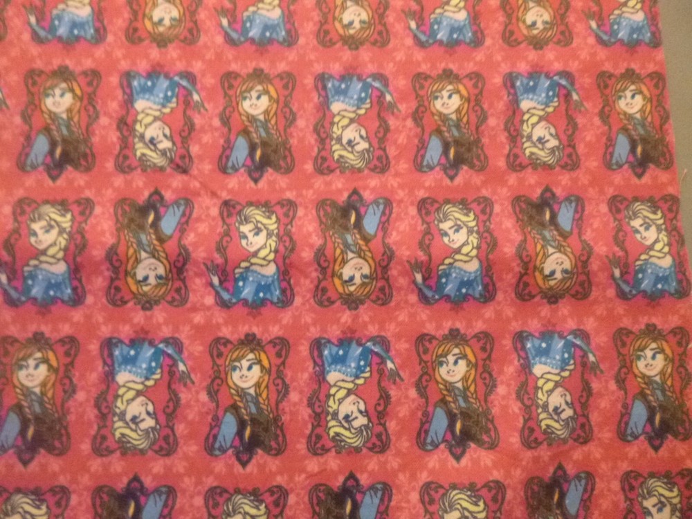Frozen Anna & Elsa FLANNEL fabric 13 INCHES WIDE and 36 inches long