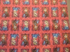 Frozen Anna & Elsa FLANNEL fabric 13 INCHES WIDE and 36 inches long