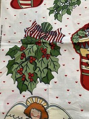 Vintage 1993 Susan Winget Christmas Collection Applique Fabric Panel Santa Angel