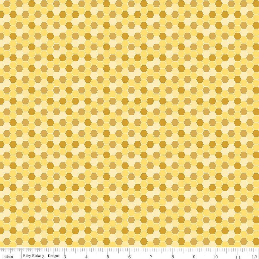 Fat Quarter Riley Blake “Bumble And Bear” Honeycomb Yellow Quilt Cotton
