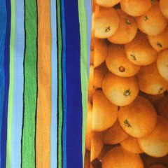 Fabrics Rectangular Cotton Stripes Feathers Oranges 11 oz 5 Pieces