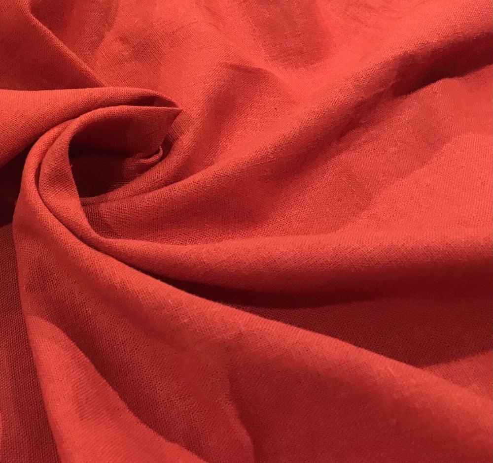 Rust linen fabric 56” Width Sold By The Yard