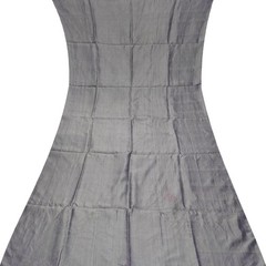 Vintage Gray 100% Pure Silk Handloom Sari Remnant 4YD Craft Fabric Silk Scrap