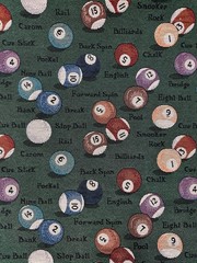 Vintage Fabric Billiards Pattern Tapestry/Upholstery 54 Inches – Sold By Yard