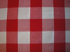Dunroven House 3 Inch Farmhouse Check Red White Woven Cotton Homespun Fabric