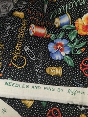 Lot Of 4 Pieces Of Sewing Ephemera Themed Fabrics, Hoffman, Dan Morris Etc Read