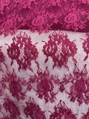 Burgundy Floral Lace Fabric By the Yard 46″ Wide