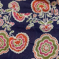 Vintage 60s 70s Translucent Mod Gothic Floral Specialty Fabric 86×45”