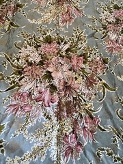 Waverly Bonded Fabric Charleston Gardens Flower Bouquets With Gold Accents 2 yrd