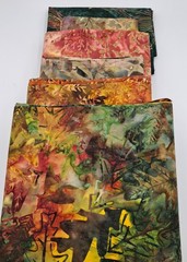 11 Yd Quilt Cotton Sewing Fabric Assortment Of Orange Green Red Batiks Yardage