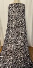 Cotton Poly Blend Floral Black Gray White Color Fabric By The Yard 56″ Wide