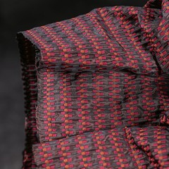 50*137cm Vintage 3D Red & Black Particle Woven Checkered Jacquard Fabric Design,
