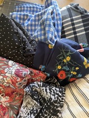 Lot 15pc Damaged Clothes For Scrap Fabric, Junk Journal, Doll Clothes, Upcycle