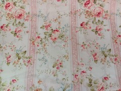 Vtg Quilt Gate by Robert Kaufman ROSES STRIPE LT PINK/PINK Cotton By the YARD
