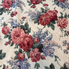 Vintage Joan Kessler Concord Abigail Floral Damask Upholstery Fabric 12 Yds