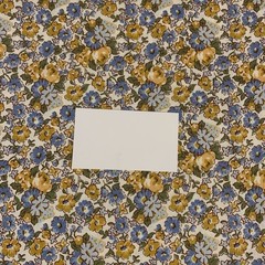 OOP Feedsack VC 1930 Floral Fabric By Windham Blue Golden Yellow Green White BTY