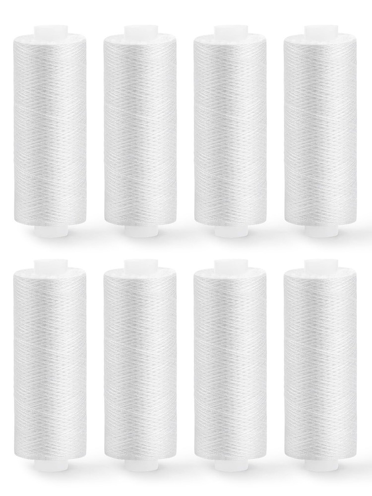 ZMAAGG White Thread for Sewing, Polyester Sewing Thread, 8 Rolls 8 PCS