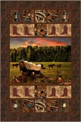 Home on the Range Western Cotton Quilt Fabric Hoffman V5318-700 Brands Brown