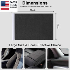 Premium Black Suede Fabric Wrap – 17X70 Inch Suede Wrap for Car Interior – Sel