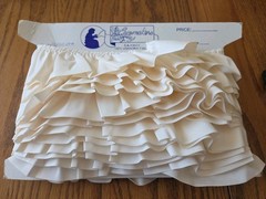 8 Yards Lacemakers Cream Ivory Broadcloth Gathered Ruffle Trim 2″ wide