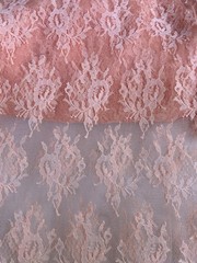 Creme Peach color Floral Lace Fabric By the Yard 44″ Wide