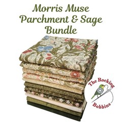Morris Muse Parchment/Sage Bundle 11 Prints FQ 1/2 yd 1/4 yd Barbara Brackman