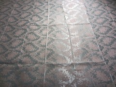 NEW~Small Pc Project~Seafoam/Taupe Damask Brocade Shimmer Light Wt Fabric~44″x55