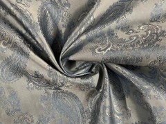 Paisley Jacquard Satin Lining Fabric Material SKY BLUE