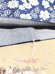 Vintage Flower Printed Denim