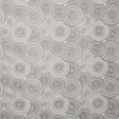 Pindler Embroidered Circles Upholstery Drapery Fabric- Looped Silver 2.1 yd 7160