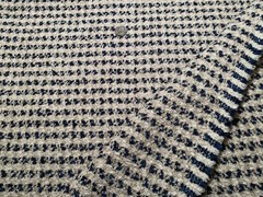 2.25YD MCLAURIN & PIERCY Stonington Indigo Viscose Wool Poly Mohair Heavy Fabric