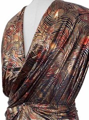Metallic Spiral Foil Activewear Fabric Copper Bronze Gold 3 Yards 44” Wide Slink