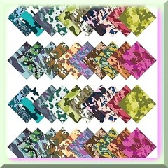 40-Piece Multicolor Camouflage Cotton Quilt Strips